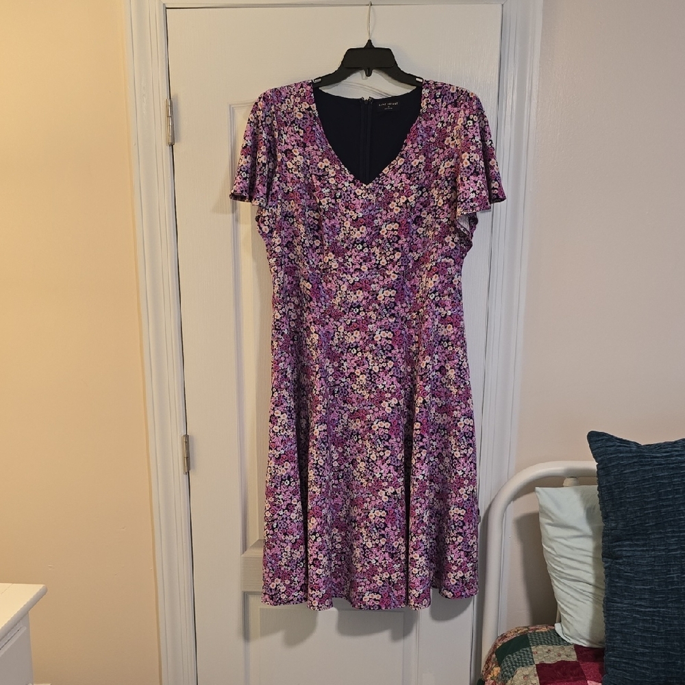 Lane Bryant Purple Floral Midi Dress